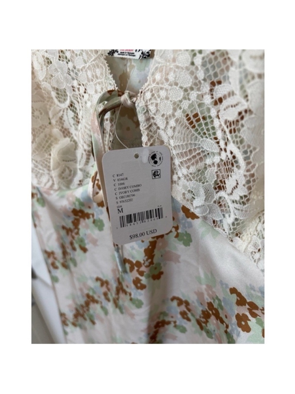 FREE PEOPLE Countryside Floral Lace Slip Dress - Picture 8 of 8